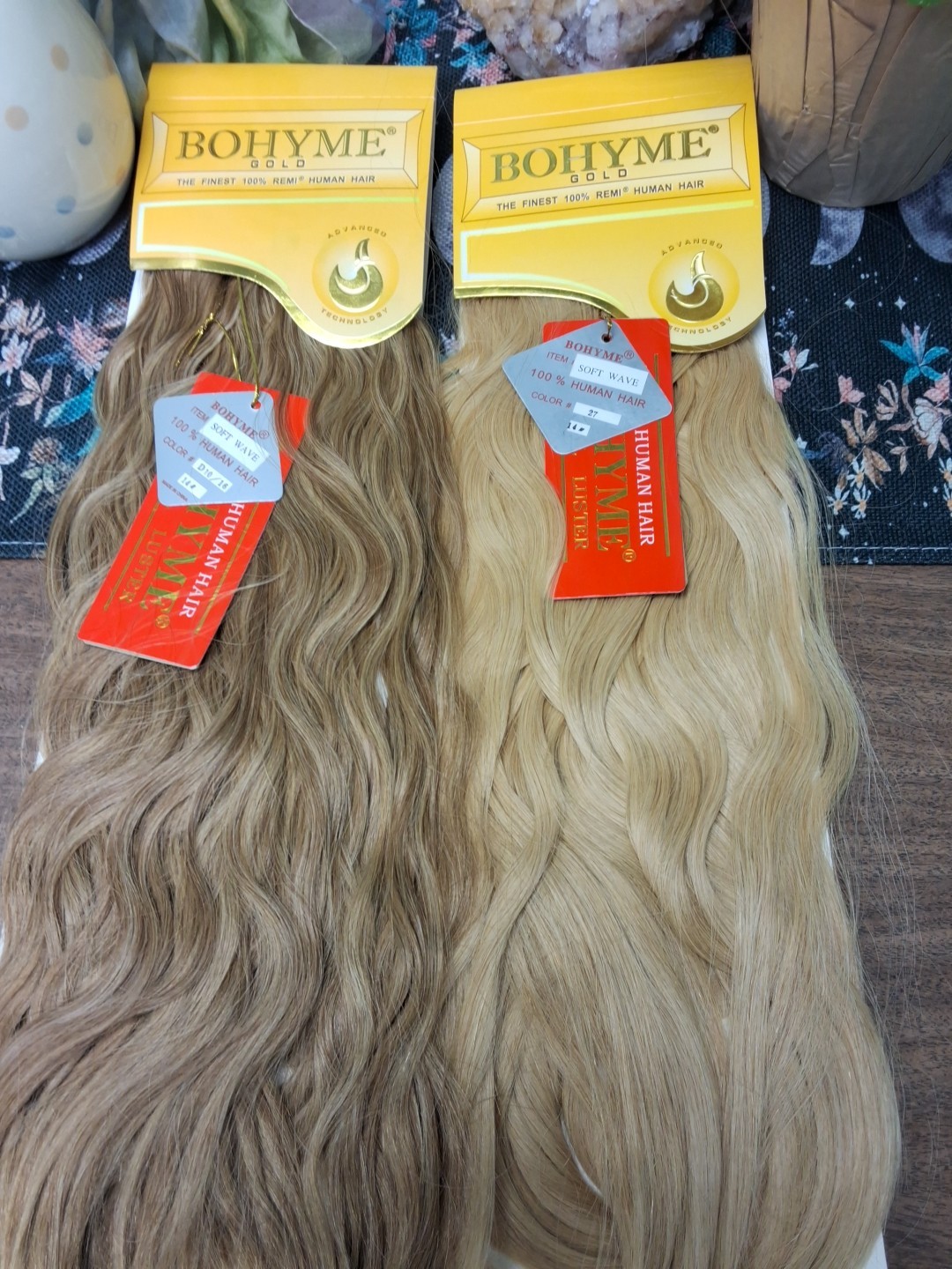 Bohymne Gold Soft Wave 100% Human Hair Two Packs Colors 10/16 & 27 14″