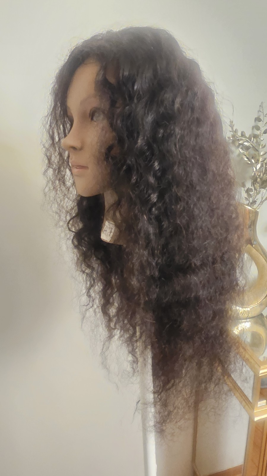 High Quality regular Top Black 24 to 26″ curly 100% Virgin Human Hair Lace Wig