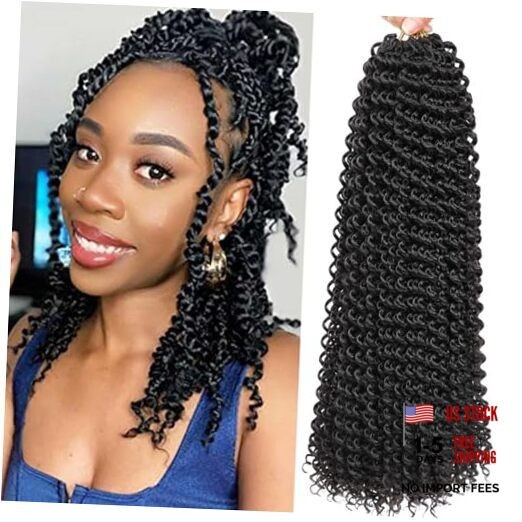 Passion Twist Hair-14 Inch 7 Packs Water Wave Crochet 14 Inch(Pack of 7) 1B#
