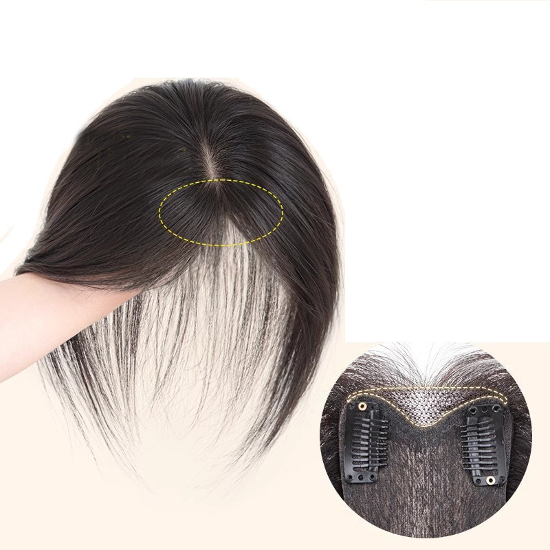 Clip In Human Hair Straight Bangs Toppers For Women Thinner Hair Replacement
