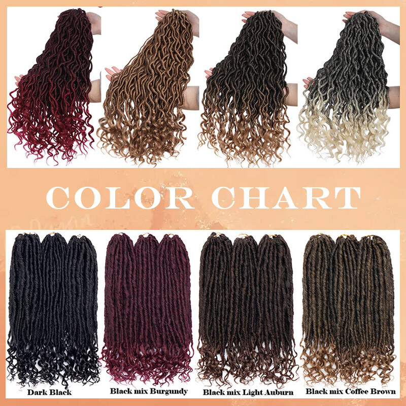 Soft Faux Locs 16-36″ 120 Strands Super Long Goddess Locs Crochet Hair Natural