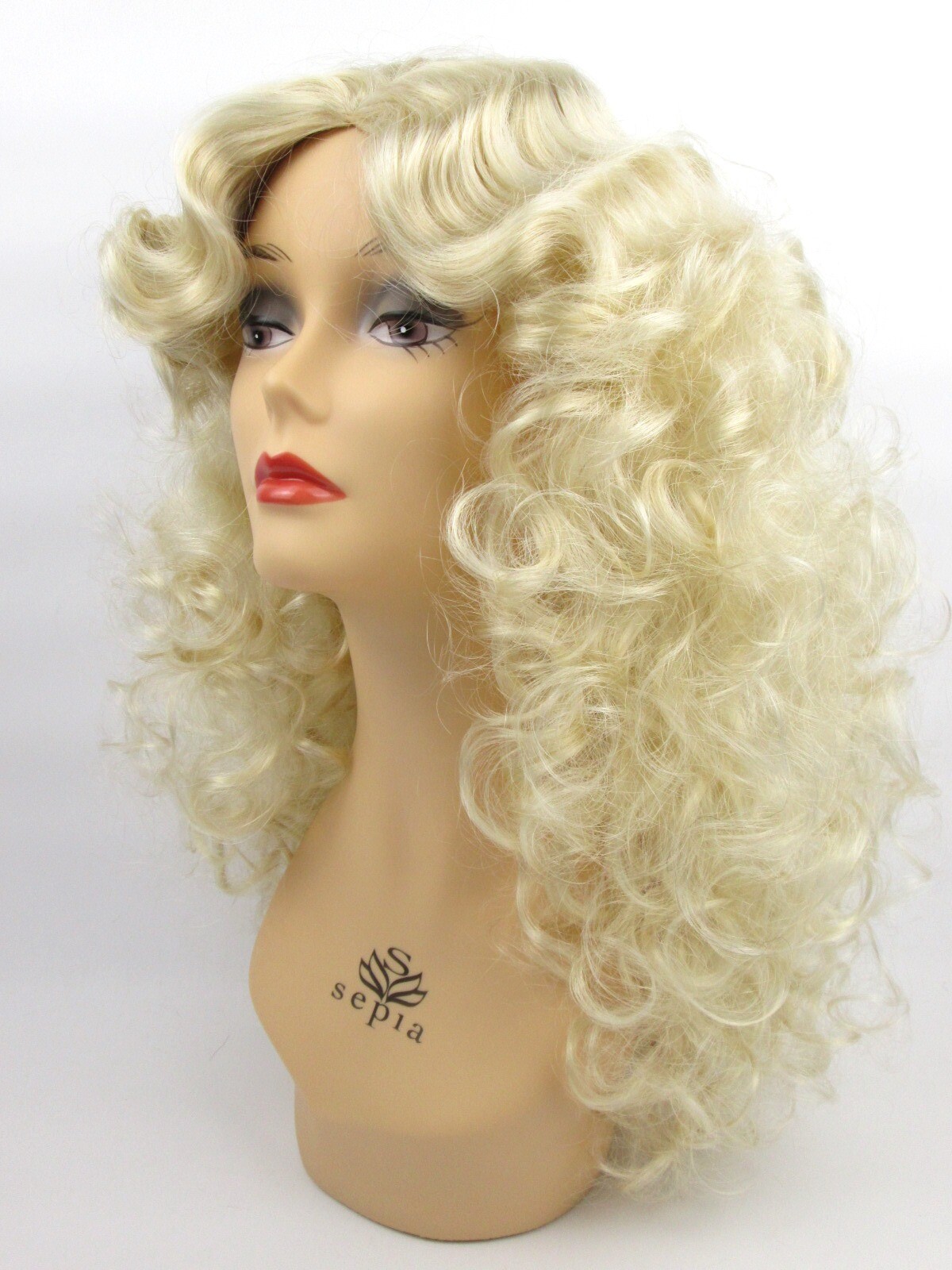 80’S WOMENS LONG MEDIUM LENGTH SOFT WAVY CURLS CURLY HAIR SKIN TOP WIG DELIHLA