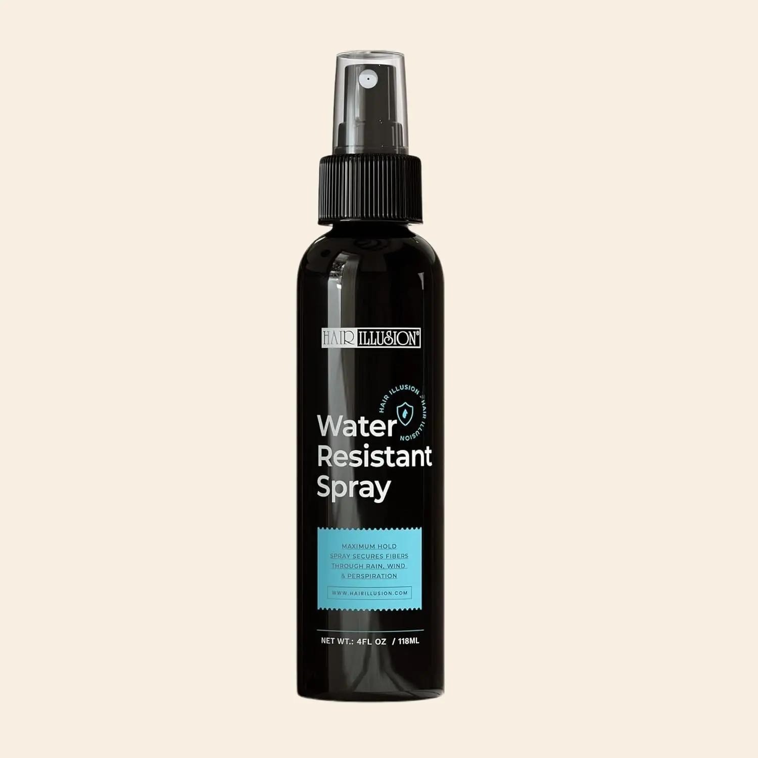 Hair Illusion 38g Black Real Hair Fibers + Water Resistant Spray + Applicator