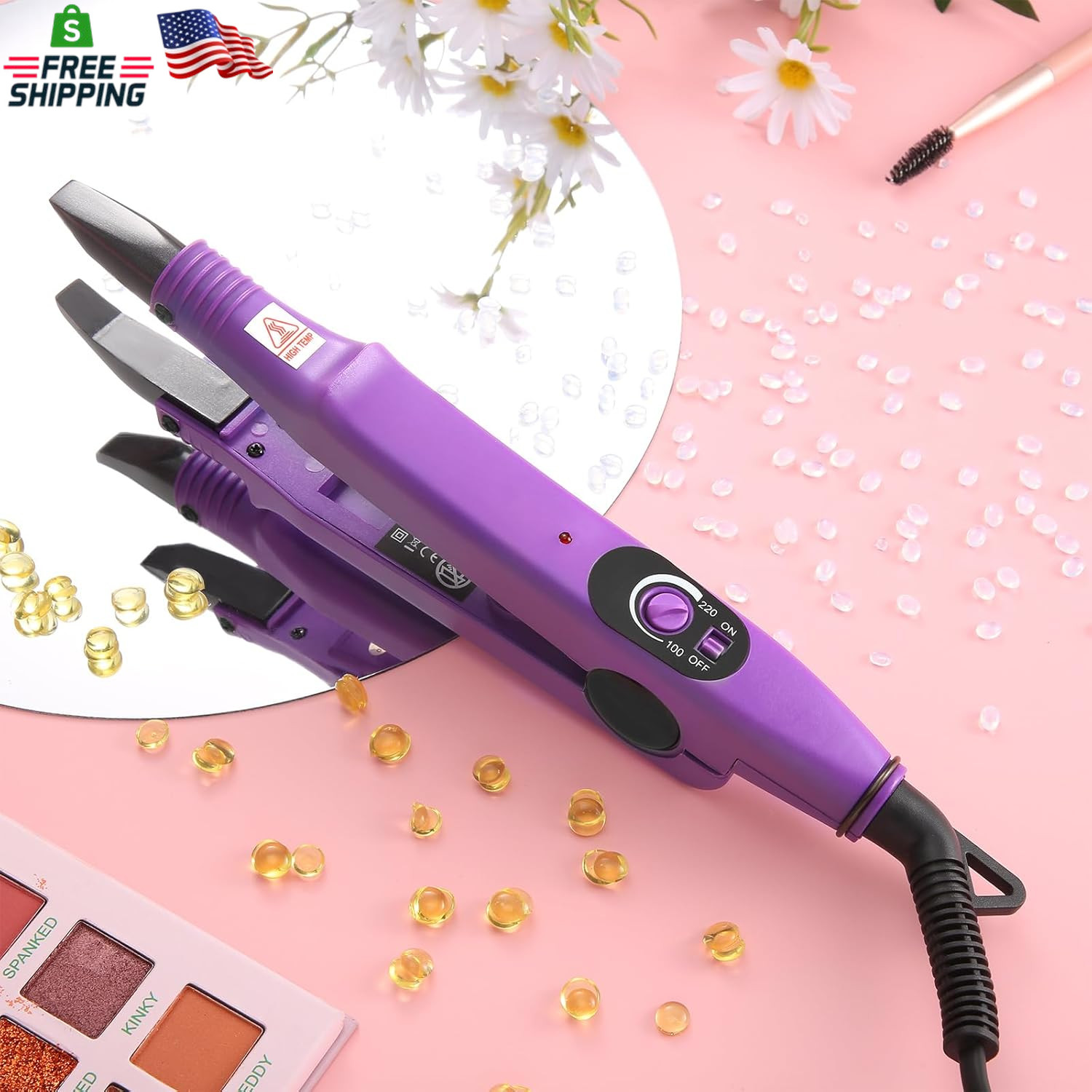 Lothee Fusion Hair Extension Heat Iron with Keratin Beads, Fusion Glue Protector