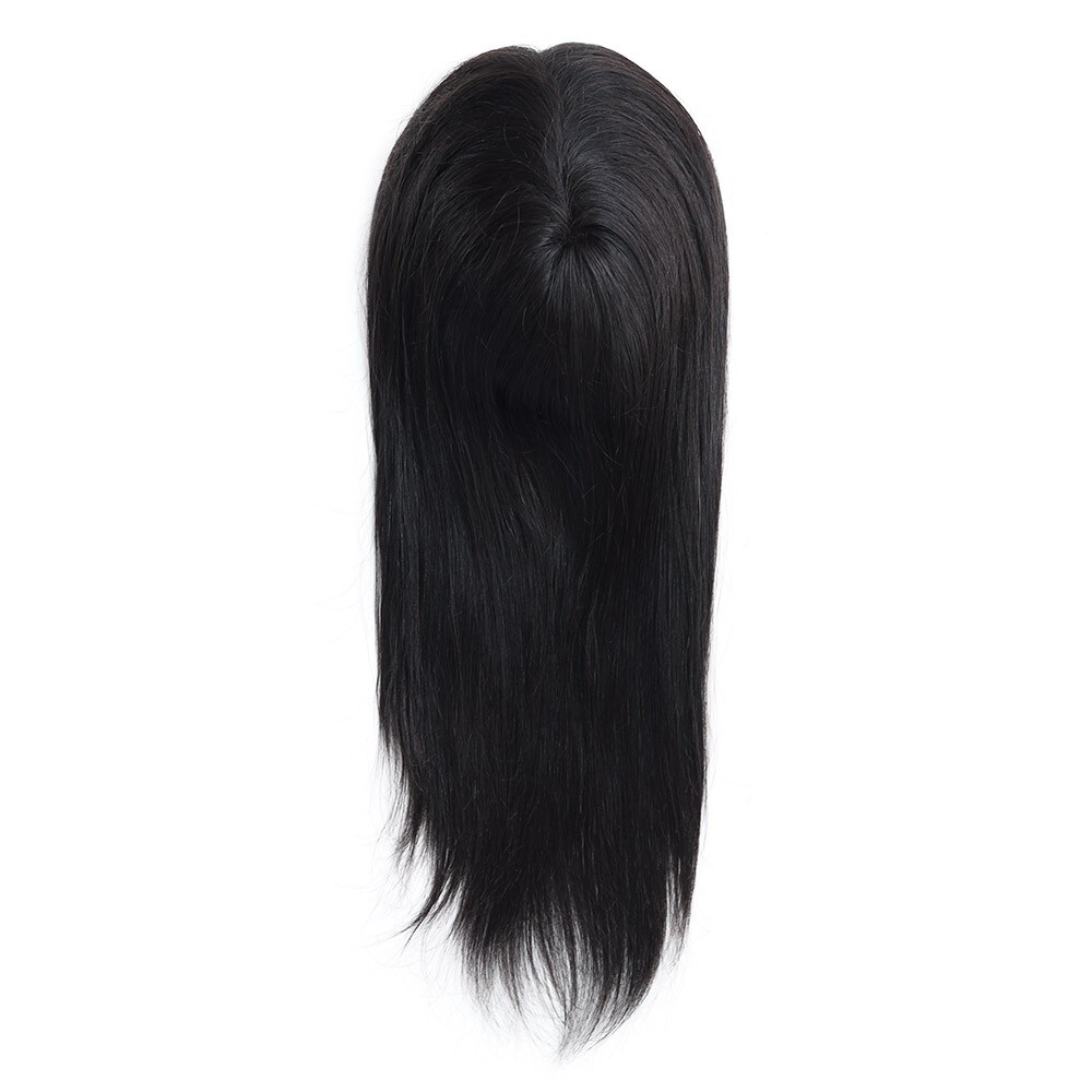 Women Topper Human Hair Toppers Lace Poly Skin Black Hair Pieces 8×10 TP38