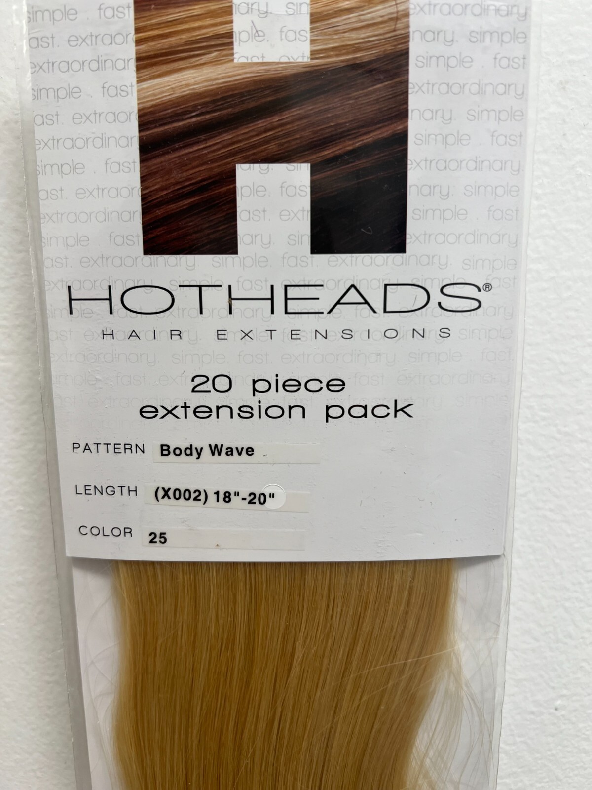 HOTHEADS Hair Extensions / Tape-ins / #25 / 18-20″ / Brand New / Body Waved