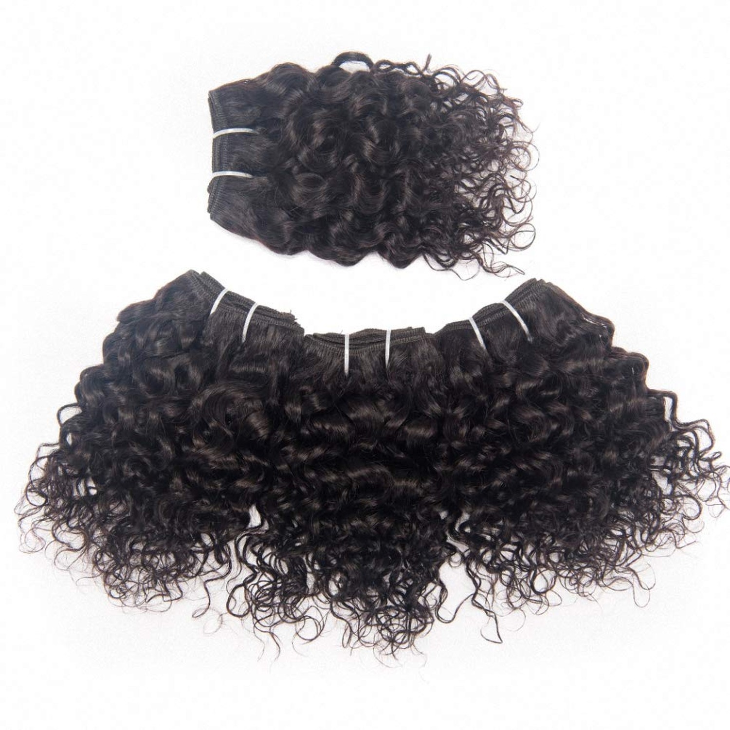 Brazilian Jerry Curl Human Hair Weave 4 Bundles 8 Inch Short Kinky Curly Smal…