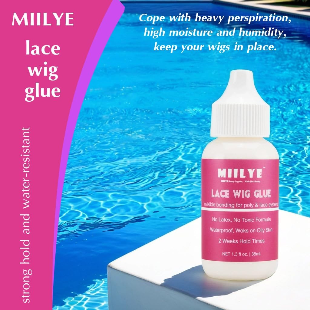 Wig Glue Spray Kit for Lace Front Wigs, White Glue & Remover with Band