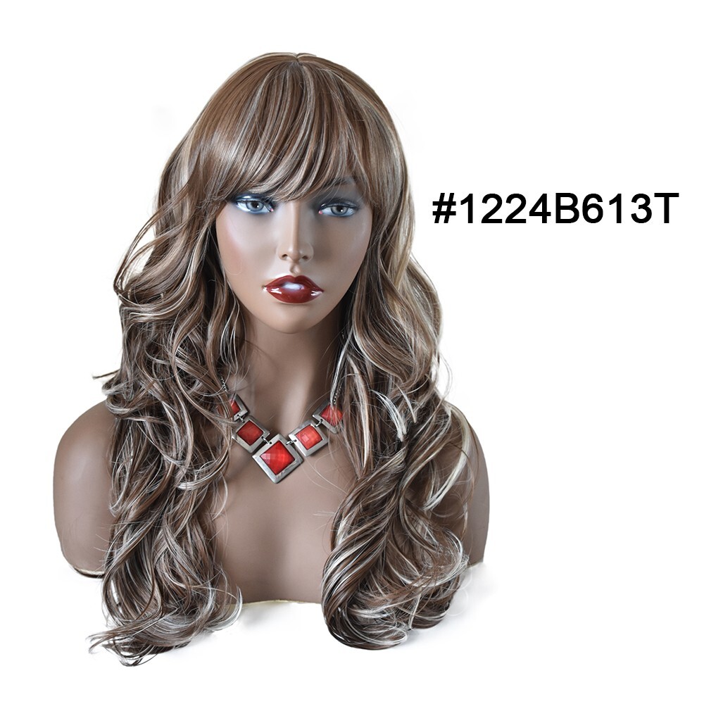 Long Wavy Women Wig Synthetic Black Brown Hair Fashion Cosplay Party Wigs 26″ US