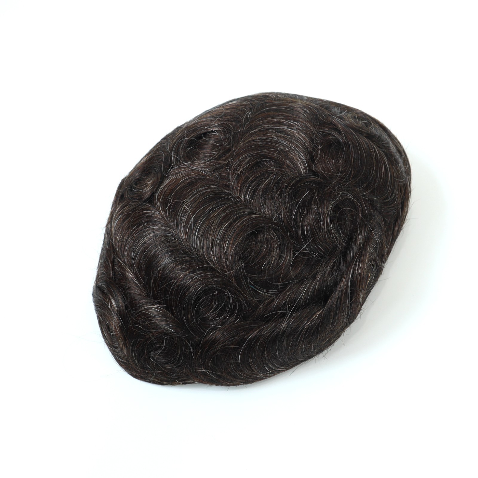 Mens Toupee Human Hair Replacement System Fine Mono 130% Density Hairpiece #320