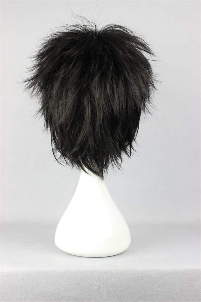 COSPLAZA Cosplay Wig Short Spiky Black Heat Resistant Synthetic Hair