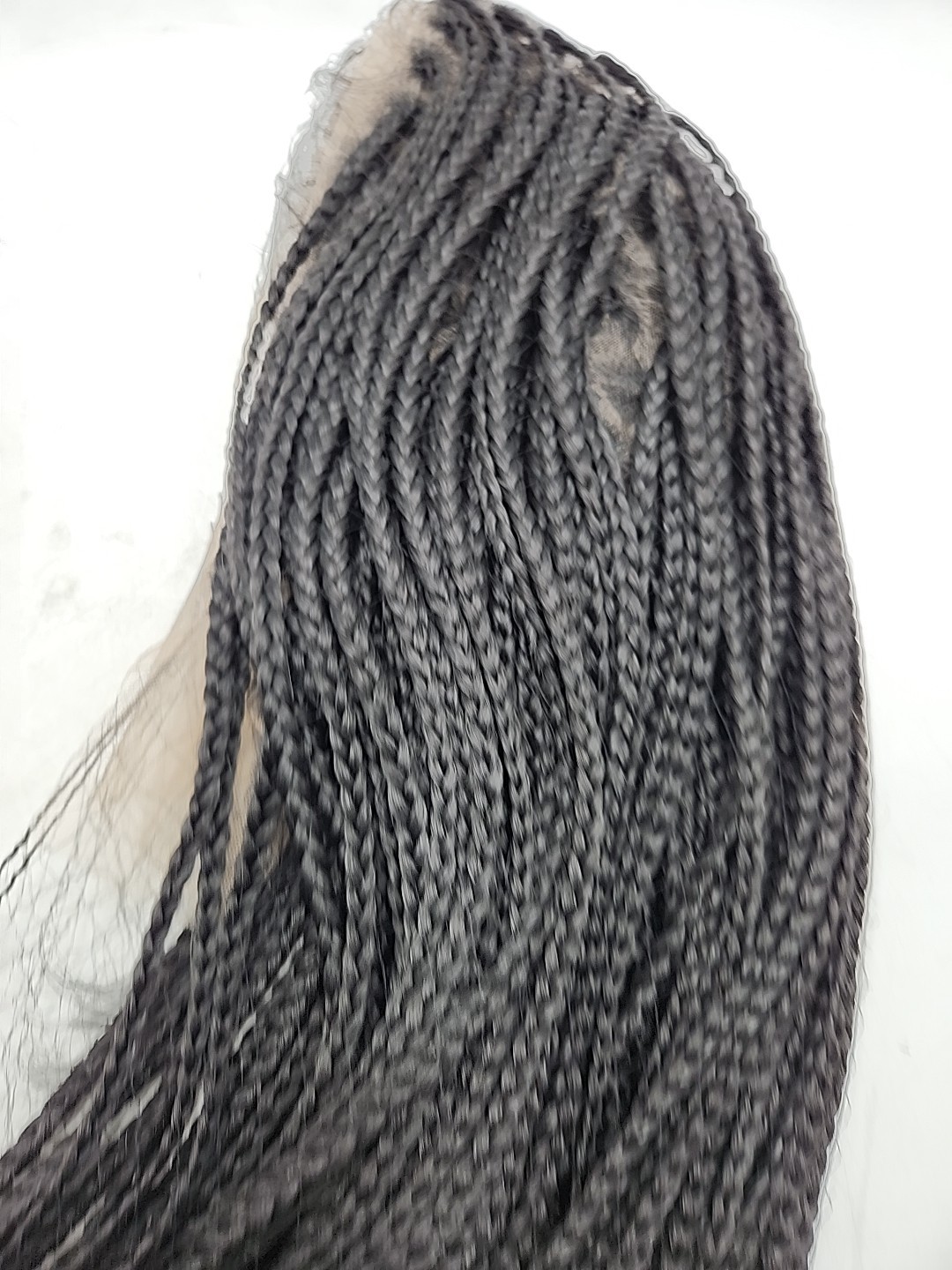 NEW PIP Single Full Lace Knotless Box Braid Wig #1B off Black 32″