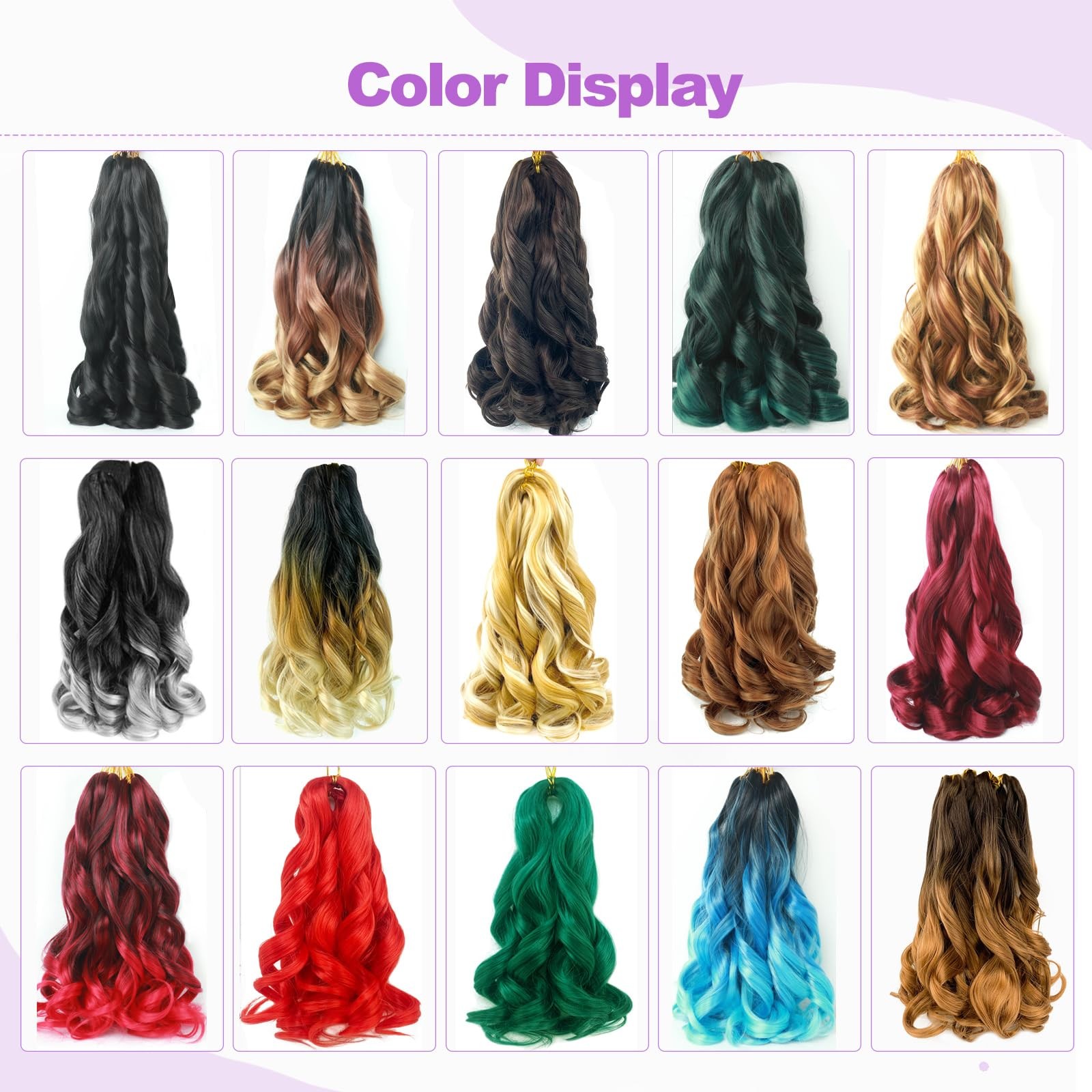 French Curl Braiding Hair 12 Inch Natural Black 8Packs Loose Wavy Spiral Curl