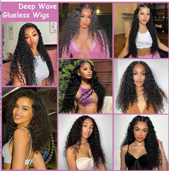 5×5 Water Wave Transparent Lace Wigs 250% Denssity Natural Color Wigs Human Hair