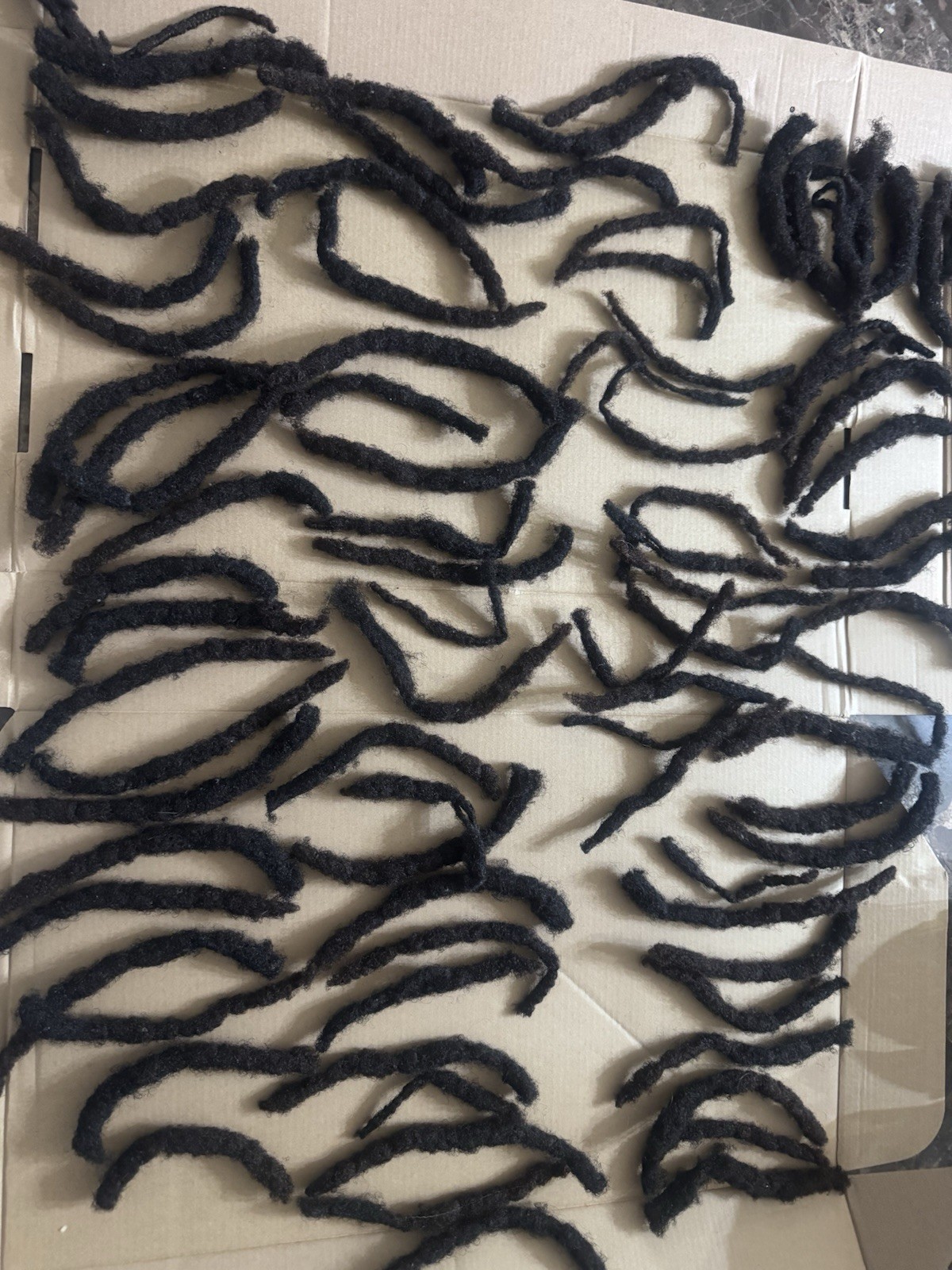 83 real human hair Free Form dreadlocks Black Color 3”-8” Average 6 Inches