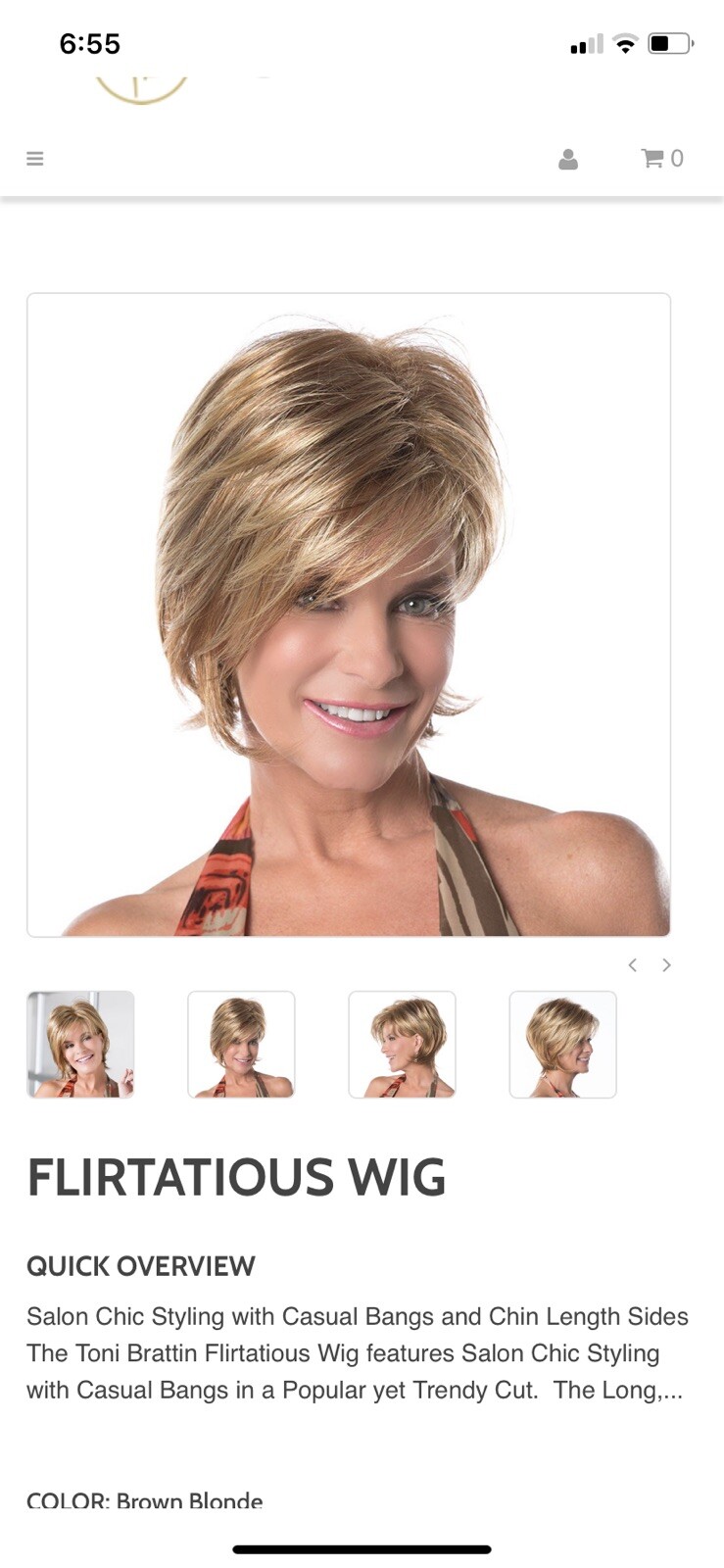 Toni Brattin 331 Flirtatious-regular black Sleek Cut Wig QVC