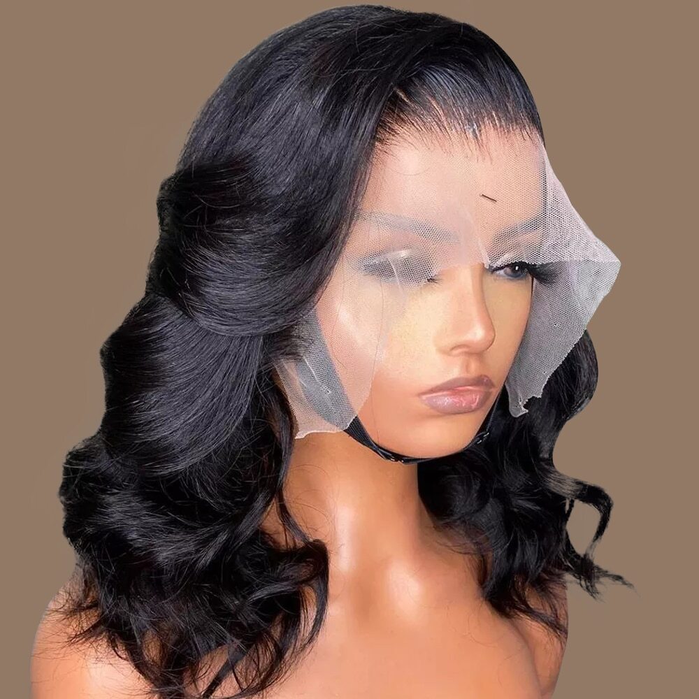 Body Wave Short Bob Wig 5×1 T Part Wig Deep Wave Frontal Wig Human Hair Wigs