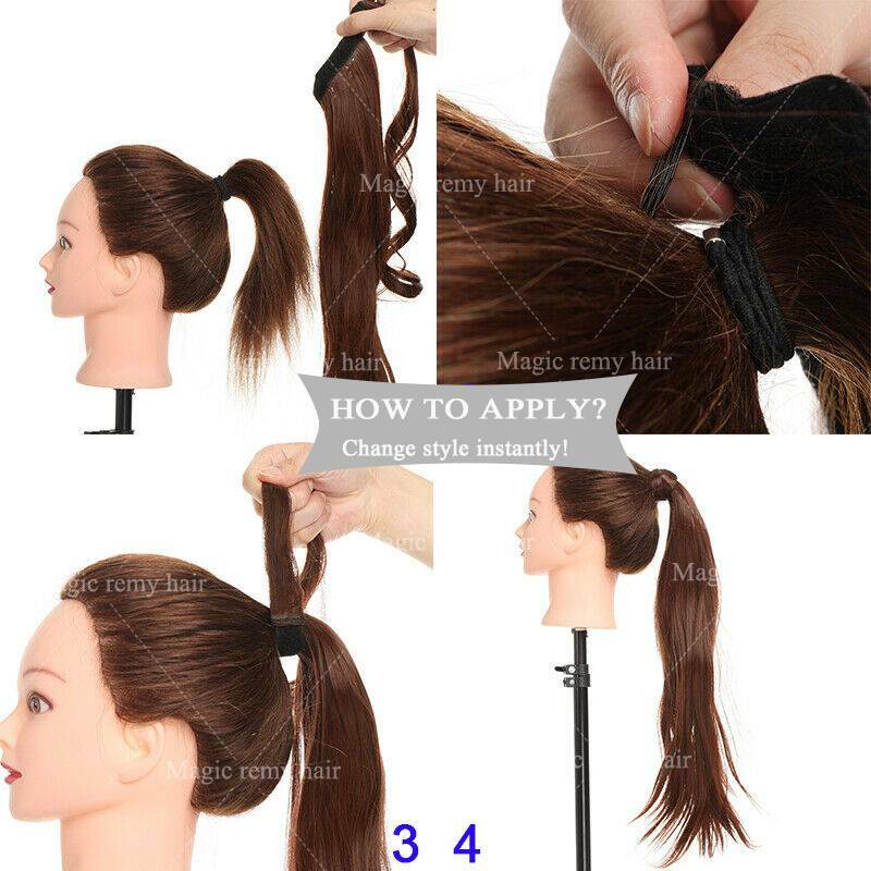 Clip In Ponytail Remy Hair Extensions 100% Real Human Hair Extension Wrap Around