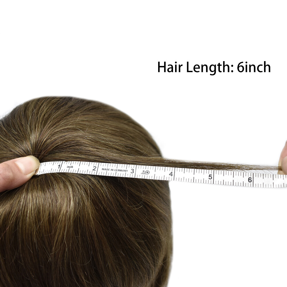 Mens Toupee Human Hair Replacement System Injection Poly Skin Hairpiece Wigs US