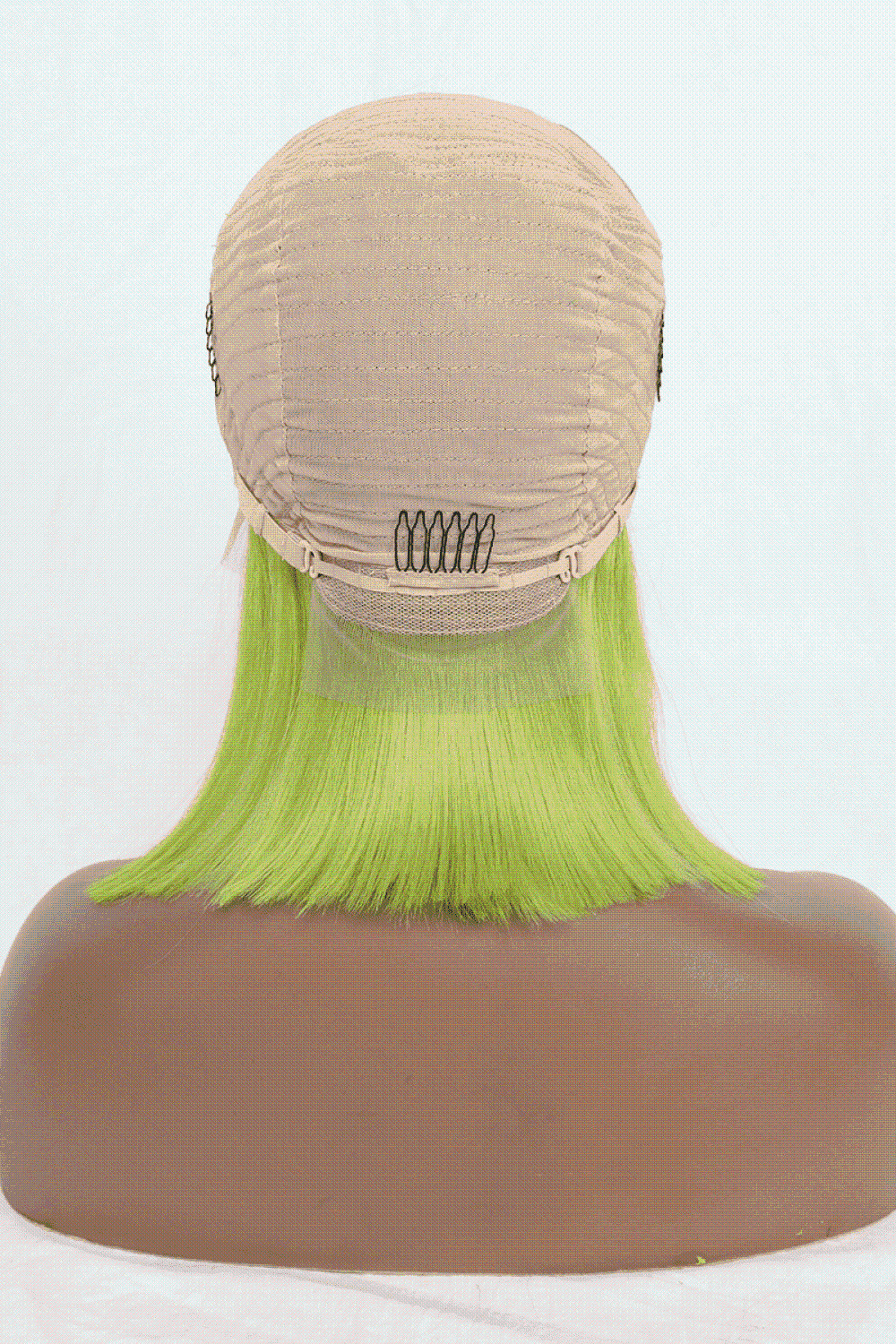 12″ 140g Lace Front Wigs Human Hair in Lime 150% Density