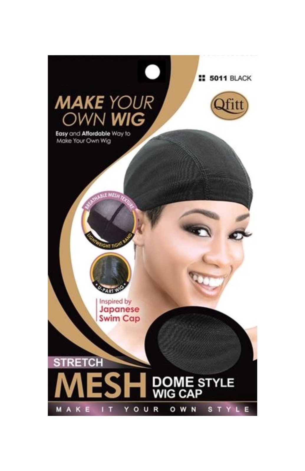 Mesh Dome Style Wig Cap by 5011 Black