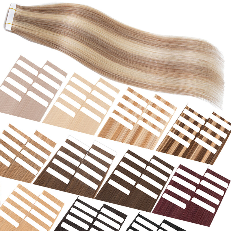 80PCS 200G Thick Tape In Real Remy 100% Human Hair Extension Full Head Skin Weft