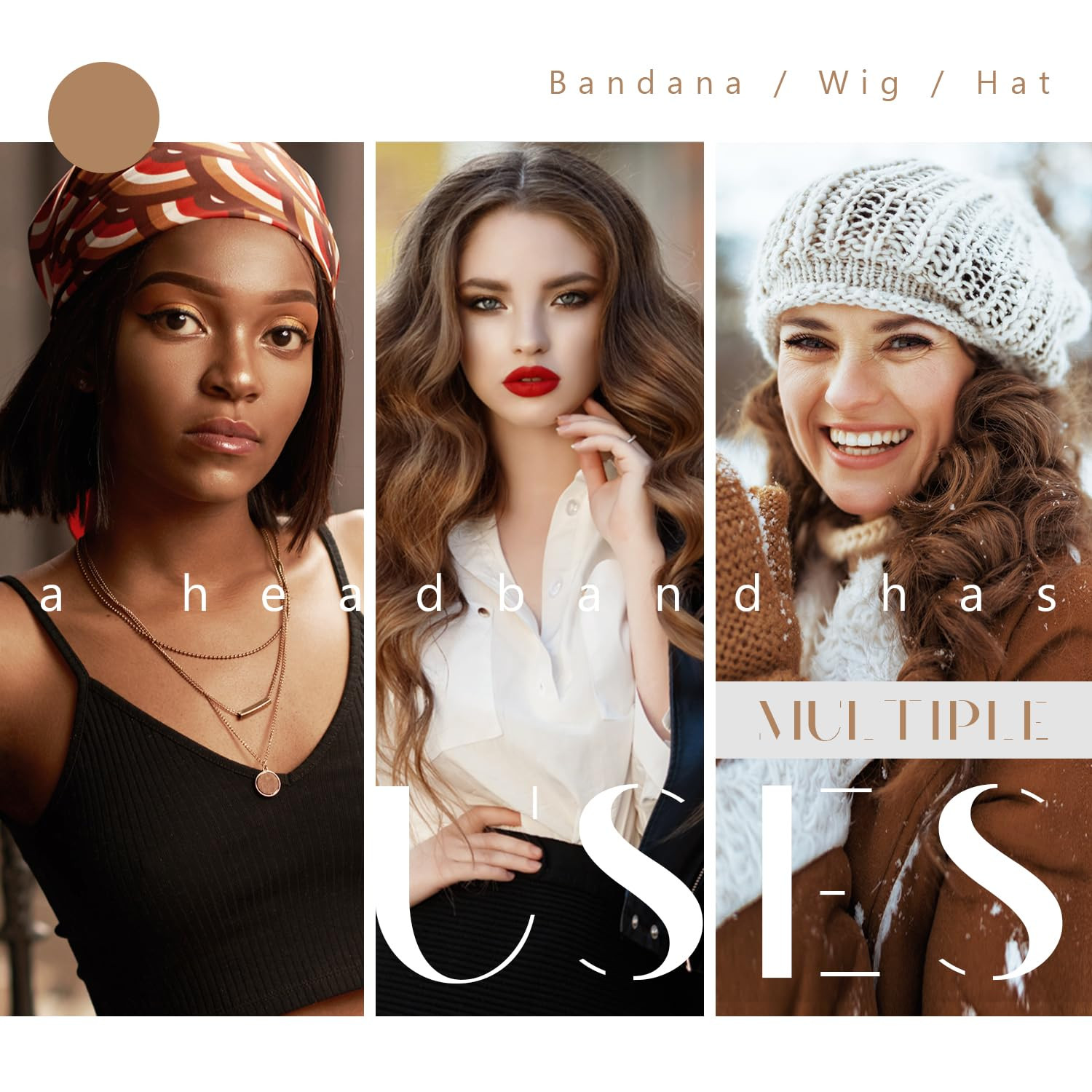 Wig Grip Band, Velvet Wig Grip, Brown, 2 Pieces