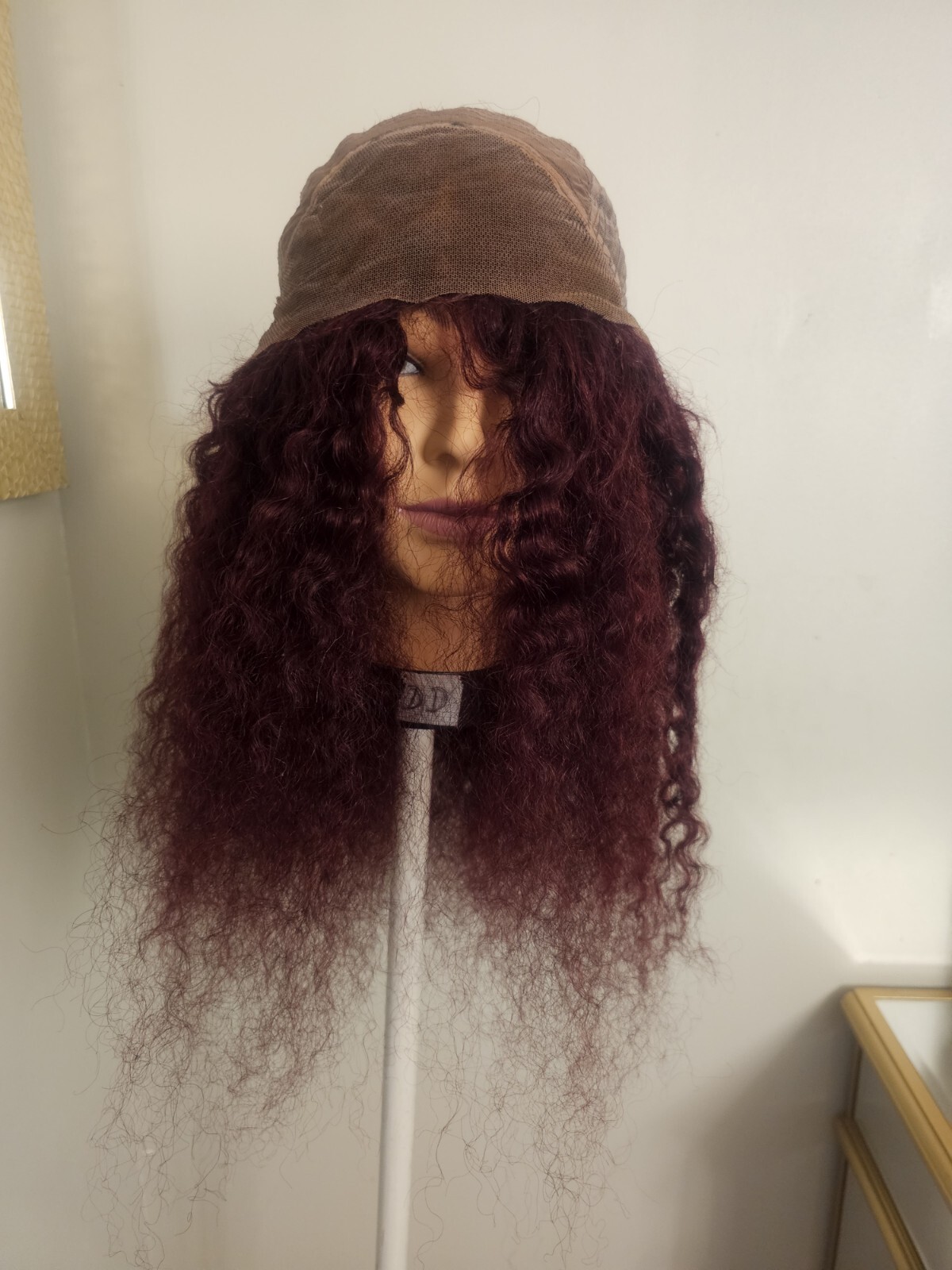 High Quality regular Top Reddish 24″ curly wavy 100% Virgin Human Hair Lace Wig