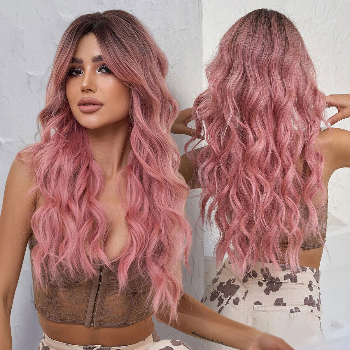 Long Body Wave Synthetic Hair Wigs for Women Fashion Cosplay Party Hair Wig