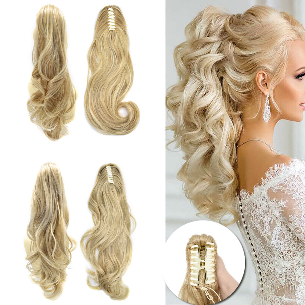Claw Clip in Ponytail Extension Wavy Long Hair Piece Pony Tail 22″ Real As Human