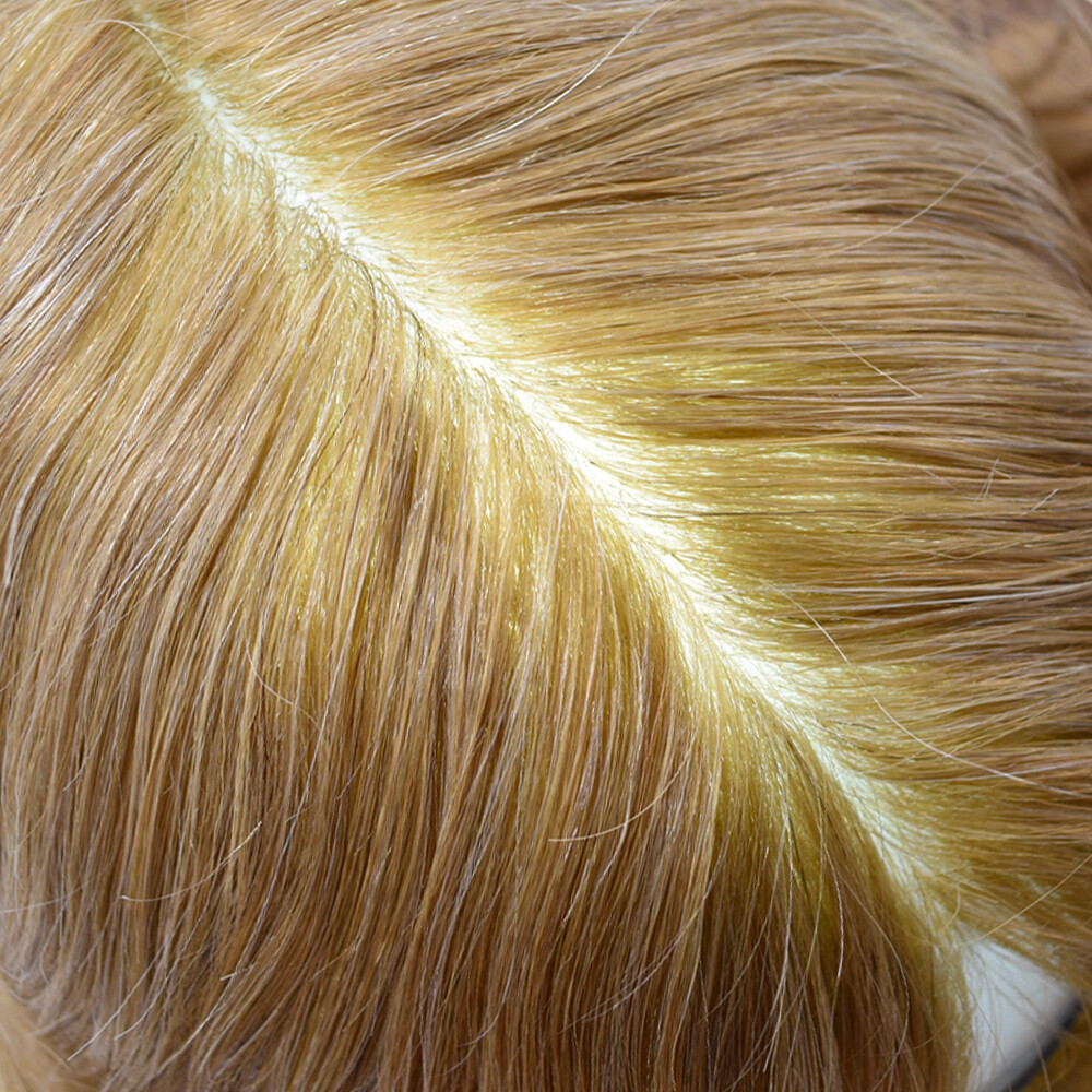 Mens Toupee Human Hair Replacement System Injection Poly Skin Hairpiece Wigs US