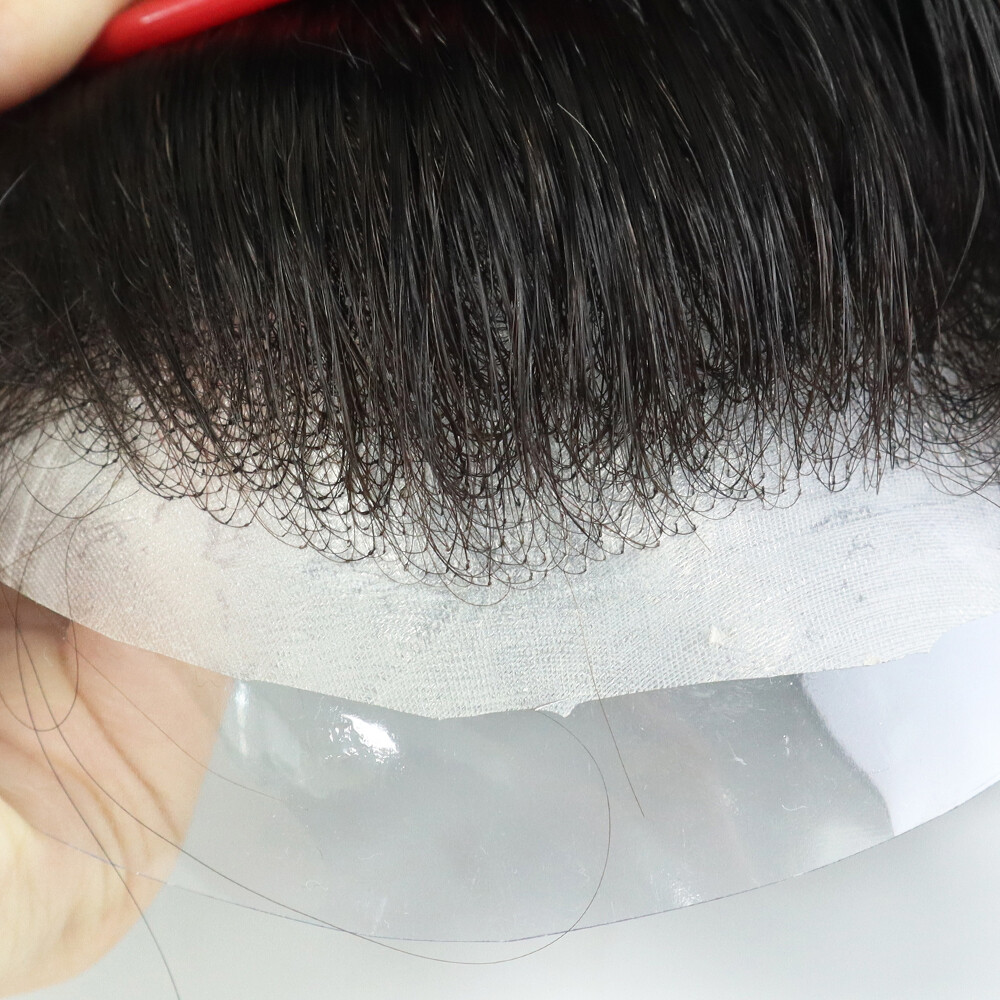 Men Toupee Hairpiece French Lace Hair System Replacement Poly Skin Men Wig 6×9