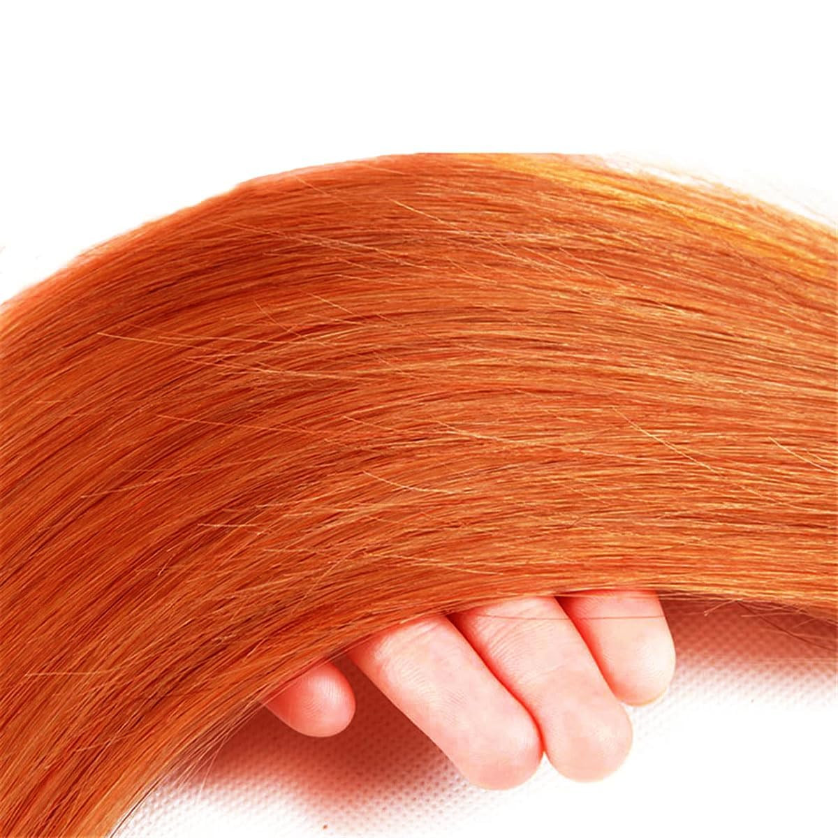 Ginger Orange 350 Human Hair Bundles 10 12 14 Inch Straight Bundles Human Hair 3
