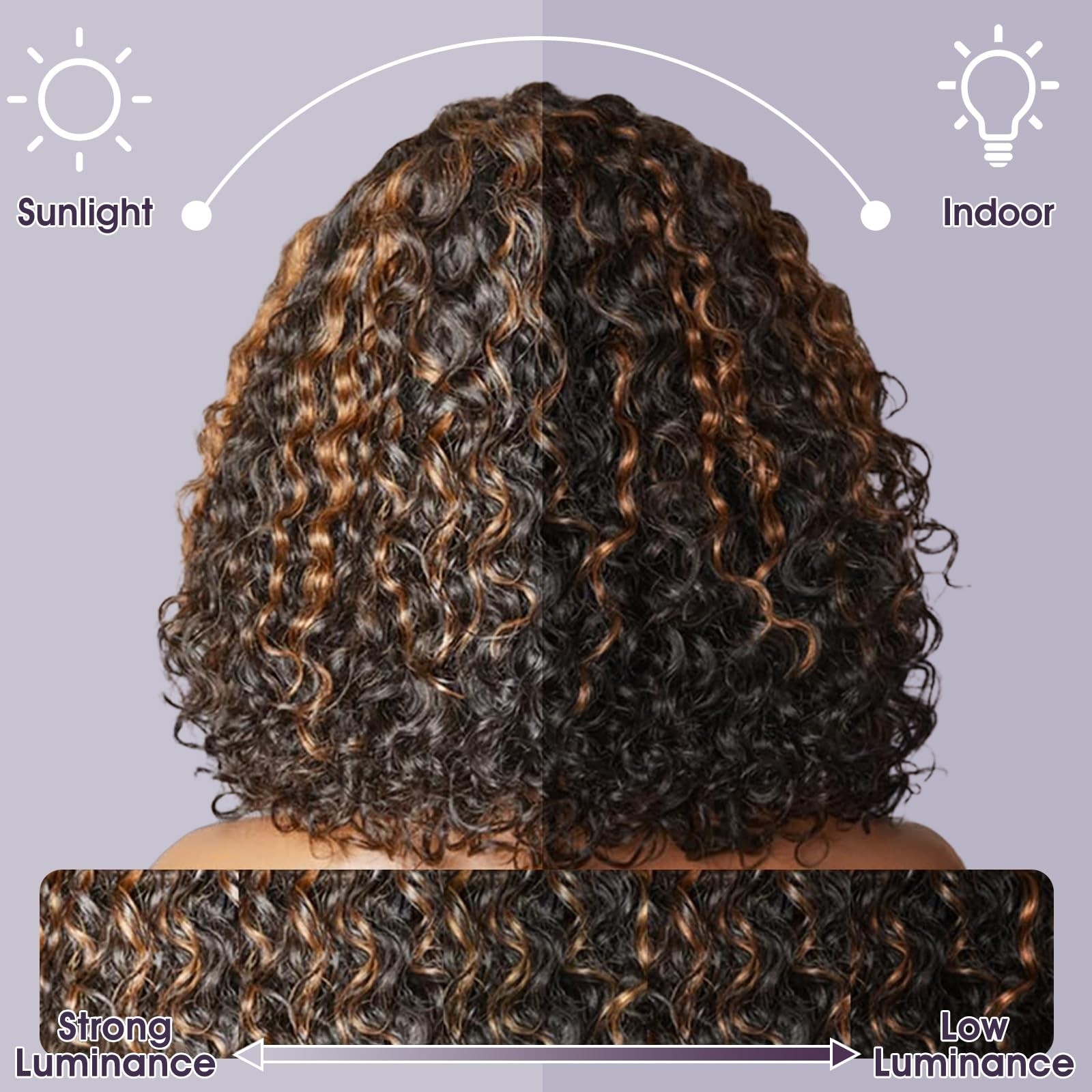 7×5 Water Wave Human Hair Wig 180 Density, Glueless, Pre Plucked, Ombre, HD Lace