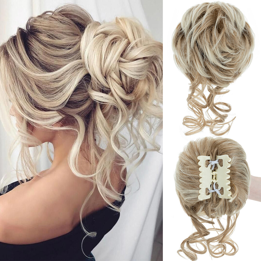 6in Fluffy Claw on Ponytail Clip in Pony Tail Hair Extensions Messy Bun Ponytail