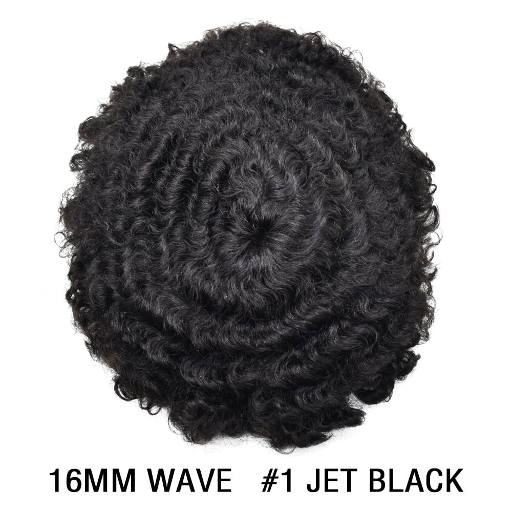 Hair Units for Black Men Afro Kinky Curly Fine Mono Lace Men Toupee Hair System