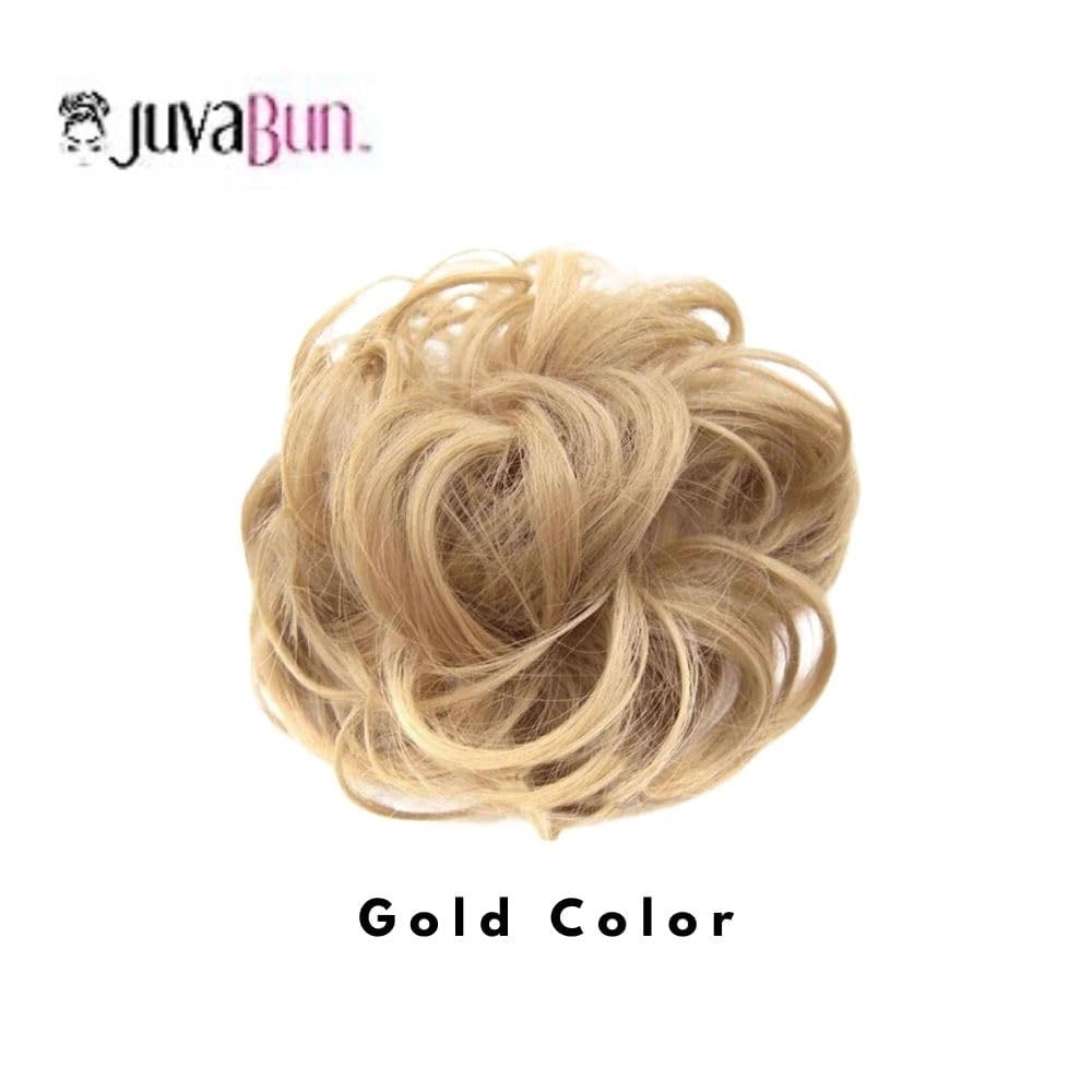 Juvabun Messy Bun Hair Extension JB-MB-04 Elastic Band Bun Hairpiece – Gold