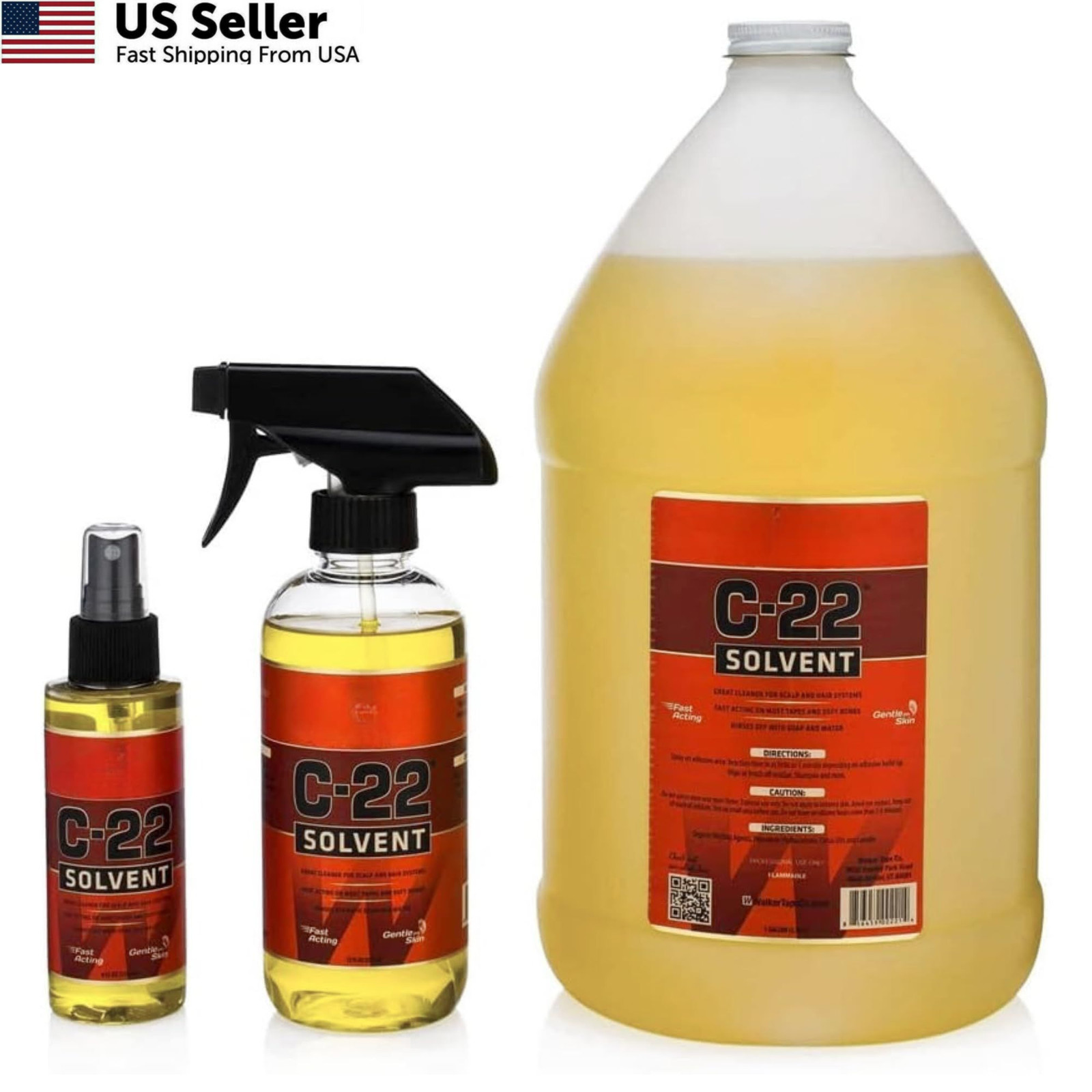 WaLKER TaPE C22 Solvent Spray Adhesive Remover, Tape in Hair 12 Fl Oz, Clear