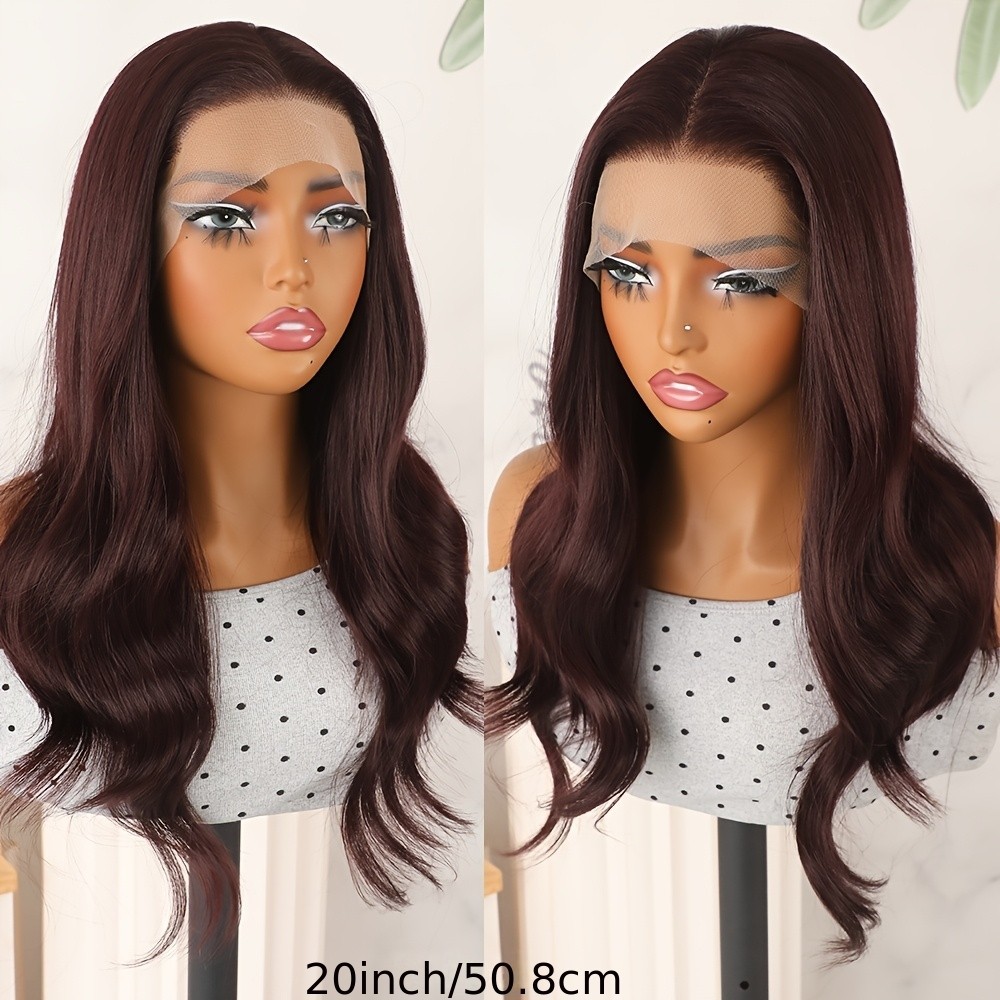 99J Burgundy Lace Front Wigs Dark Red Color Synthetic 13×4 Body Wave Glueless
