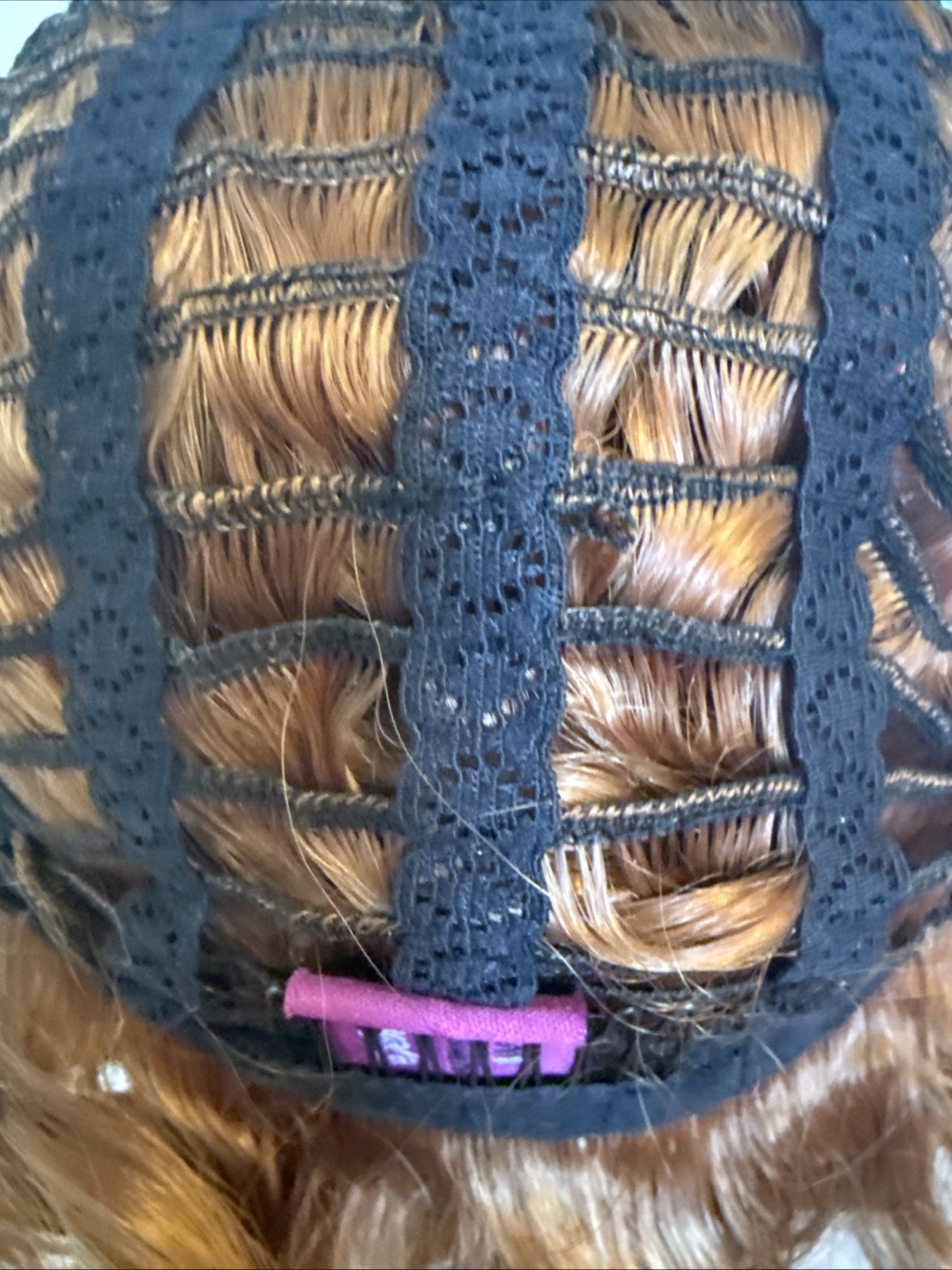Wig hair, pixie black Ombré To Auburn Curls 12” Long Open Welt Lace Cap 278