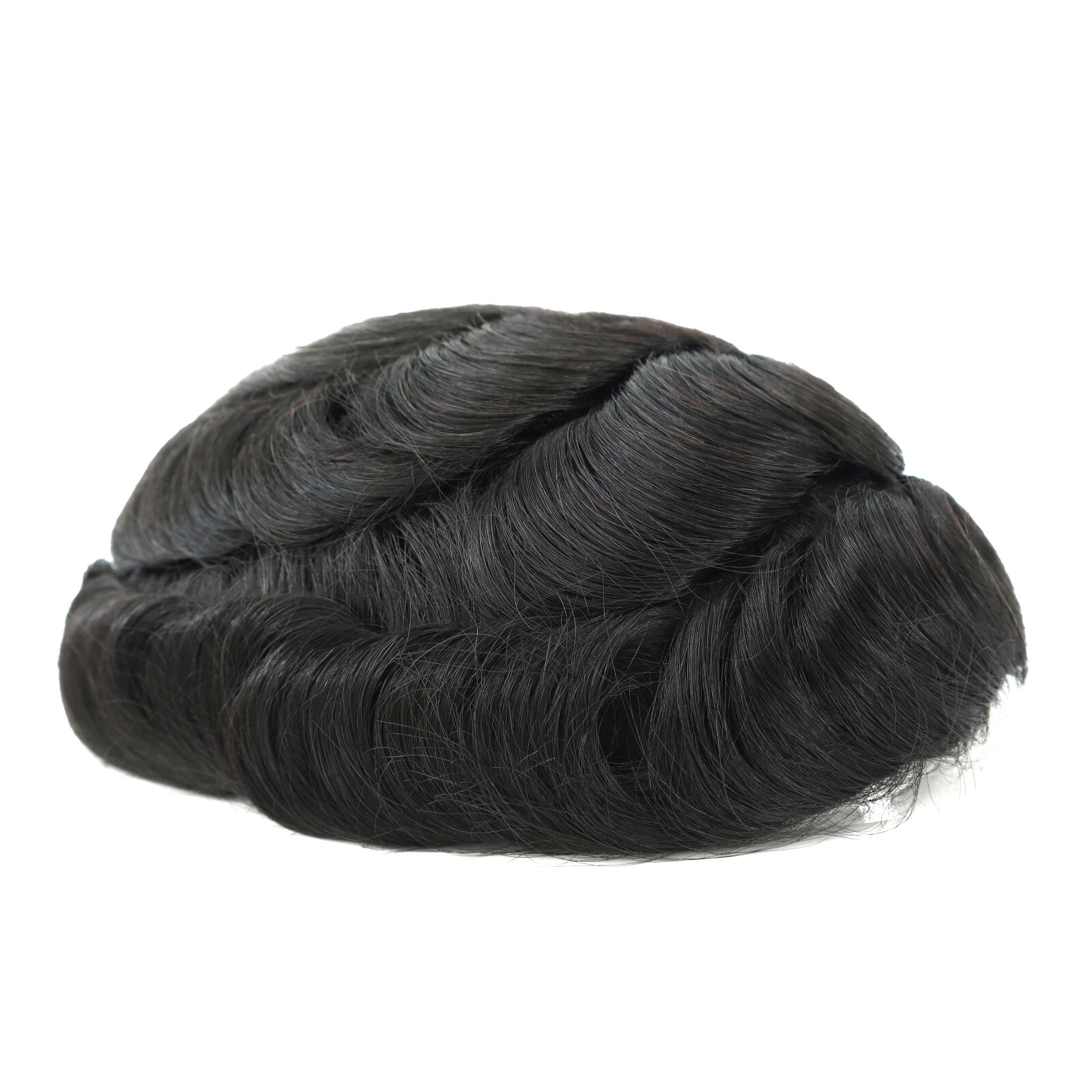 Mens Toupee French Lace Front Hair System Poly Skin Hairpiece Hollywood 8X10 #1C
