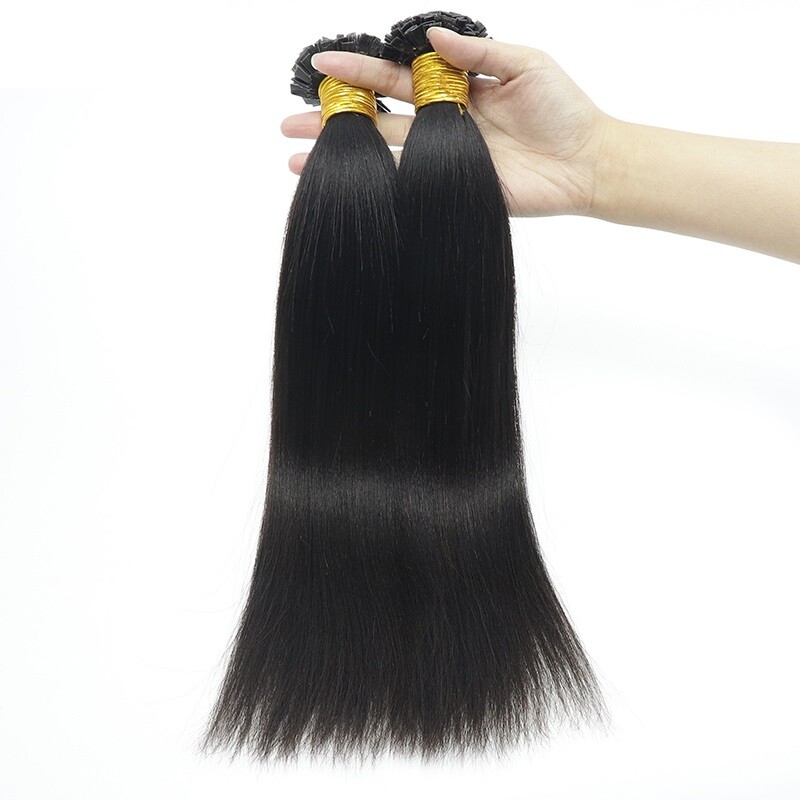 Yaki Straight Flat Tip Human Hair Extension Keratin Fusion Light Yaki K Tip Hair
