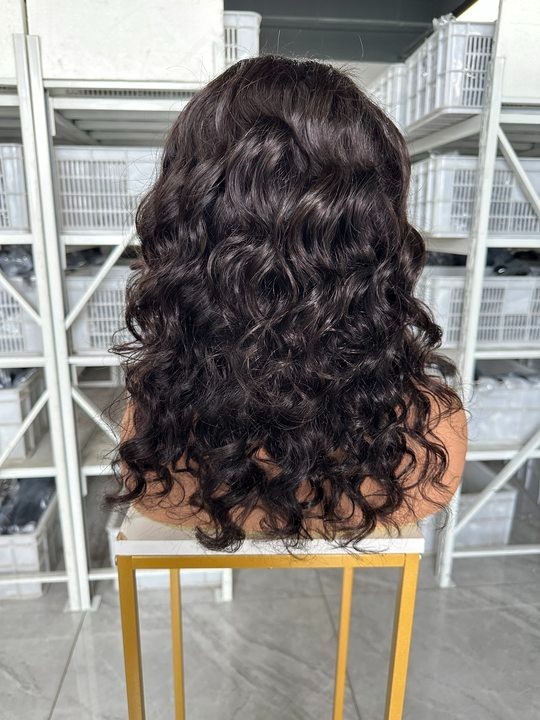 New! 16inch Loose Wave Human Hair 4×4 Lace Closure Wig 100% Human Hair For Women