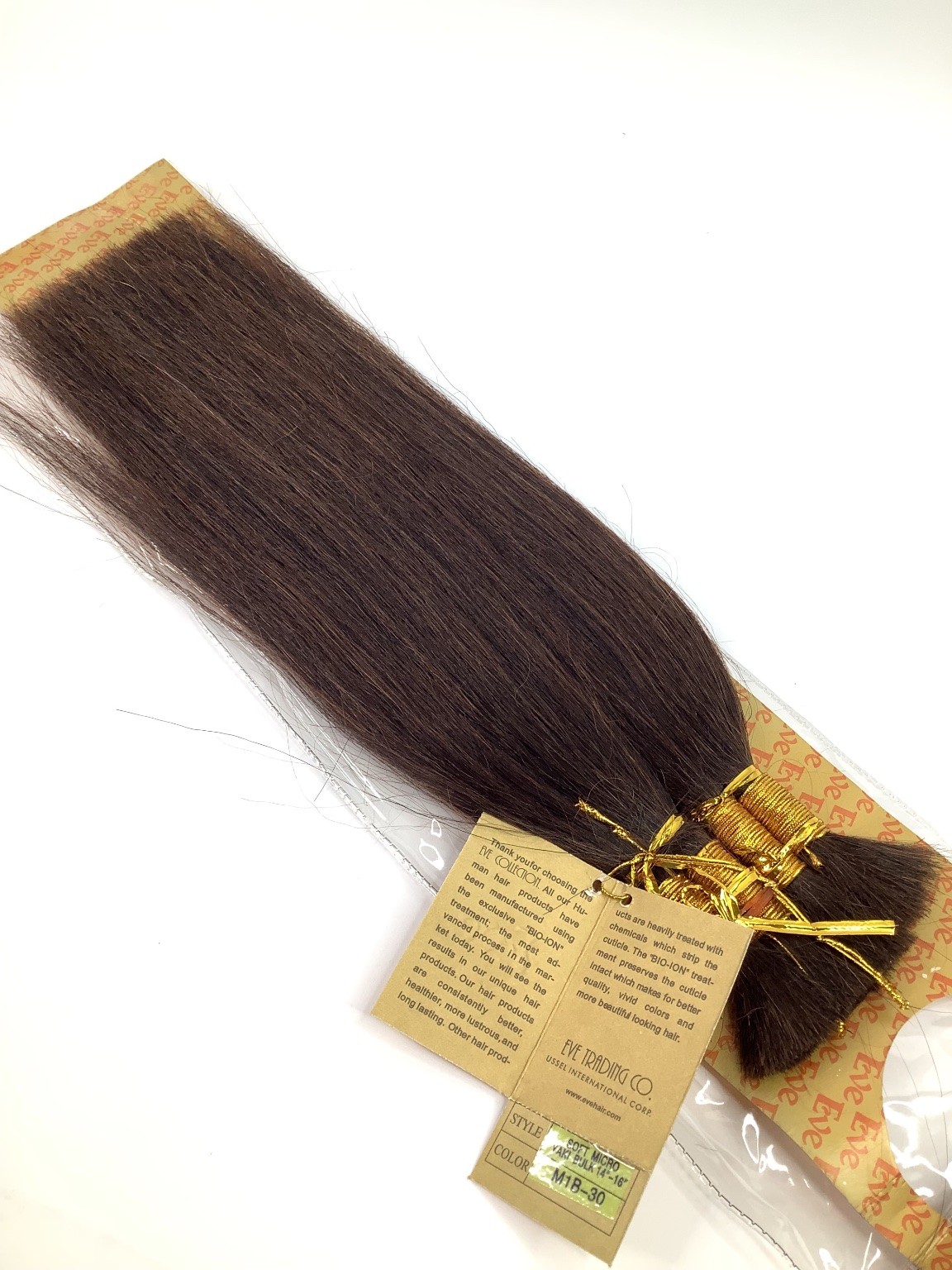 Eve 100% Human Hair Extensions M1B-30 Soft Micro Yaki Bulk 14-18″