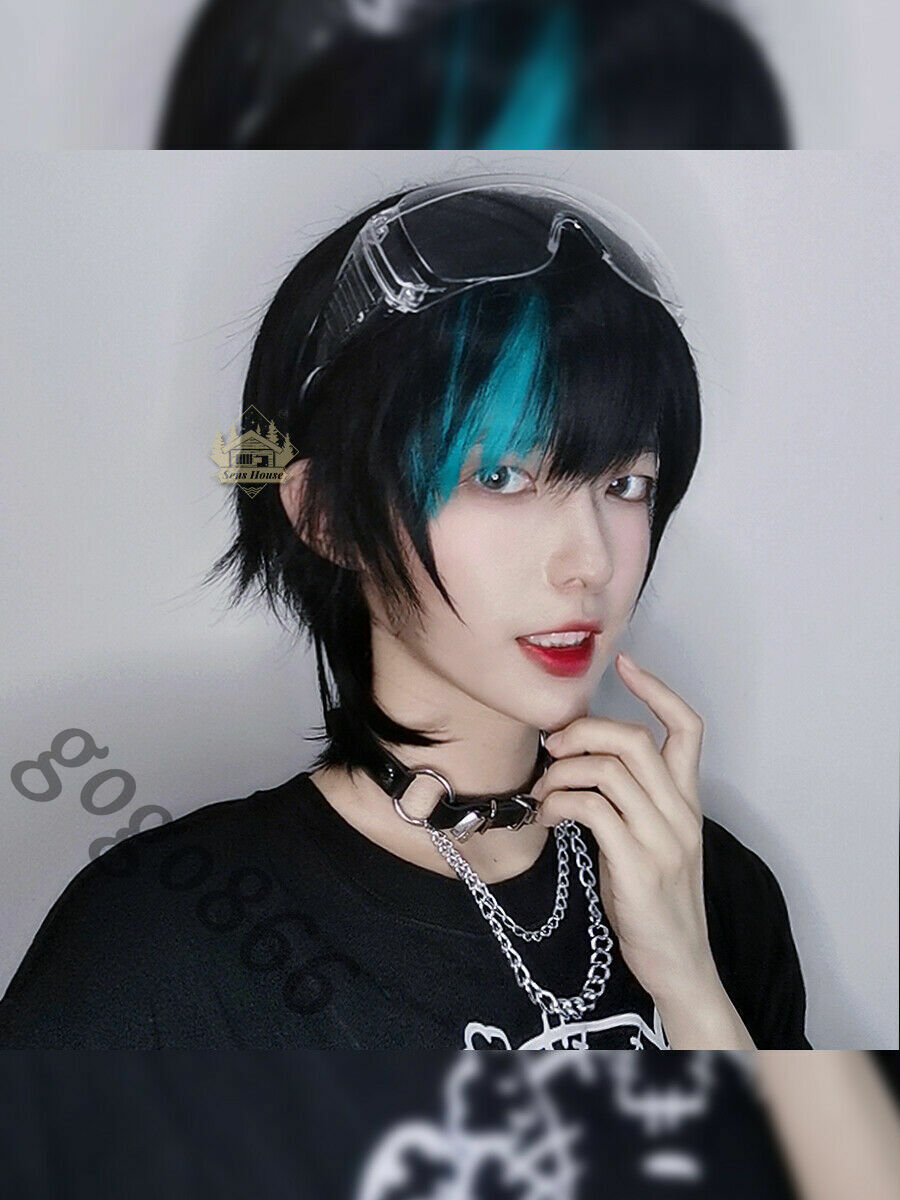 Japanese Harajuku Fashion Fringe Mix Short Hair Boys Men Daily Cosplay Full Wig