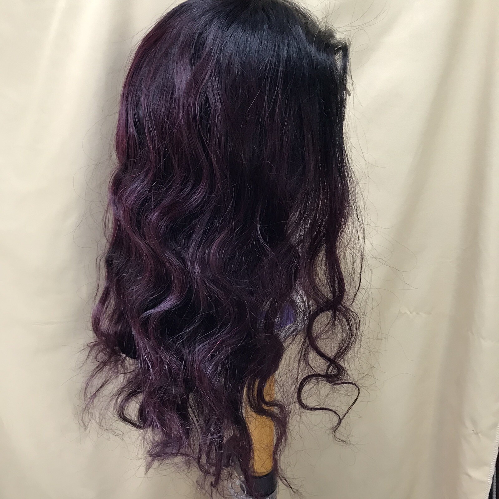 20in 4×4 Lace Closure Human hair Wig Bodywave Prepluckle Ombre Burgundy Remy