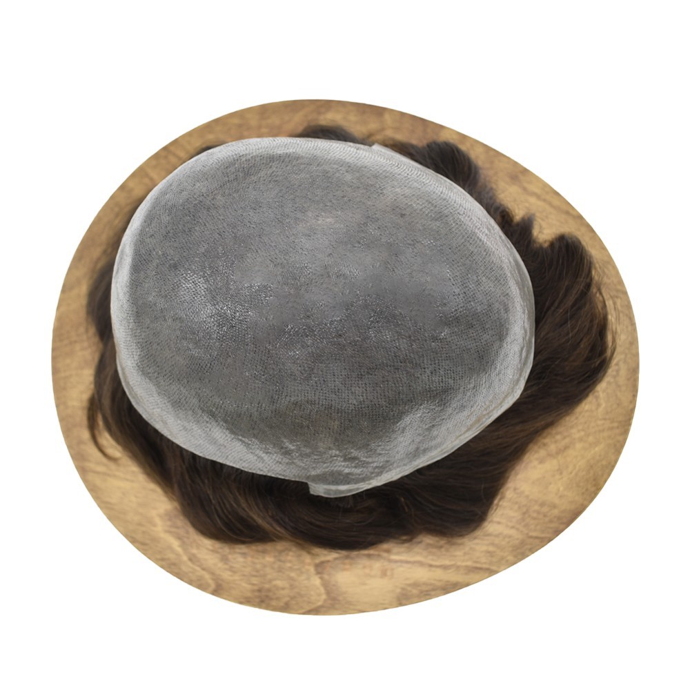 Super Thin Skin Toupee for Men Human Hair Piece for Men V-Looped PU Mens Toupee