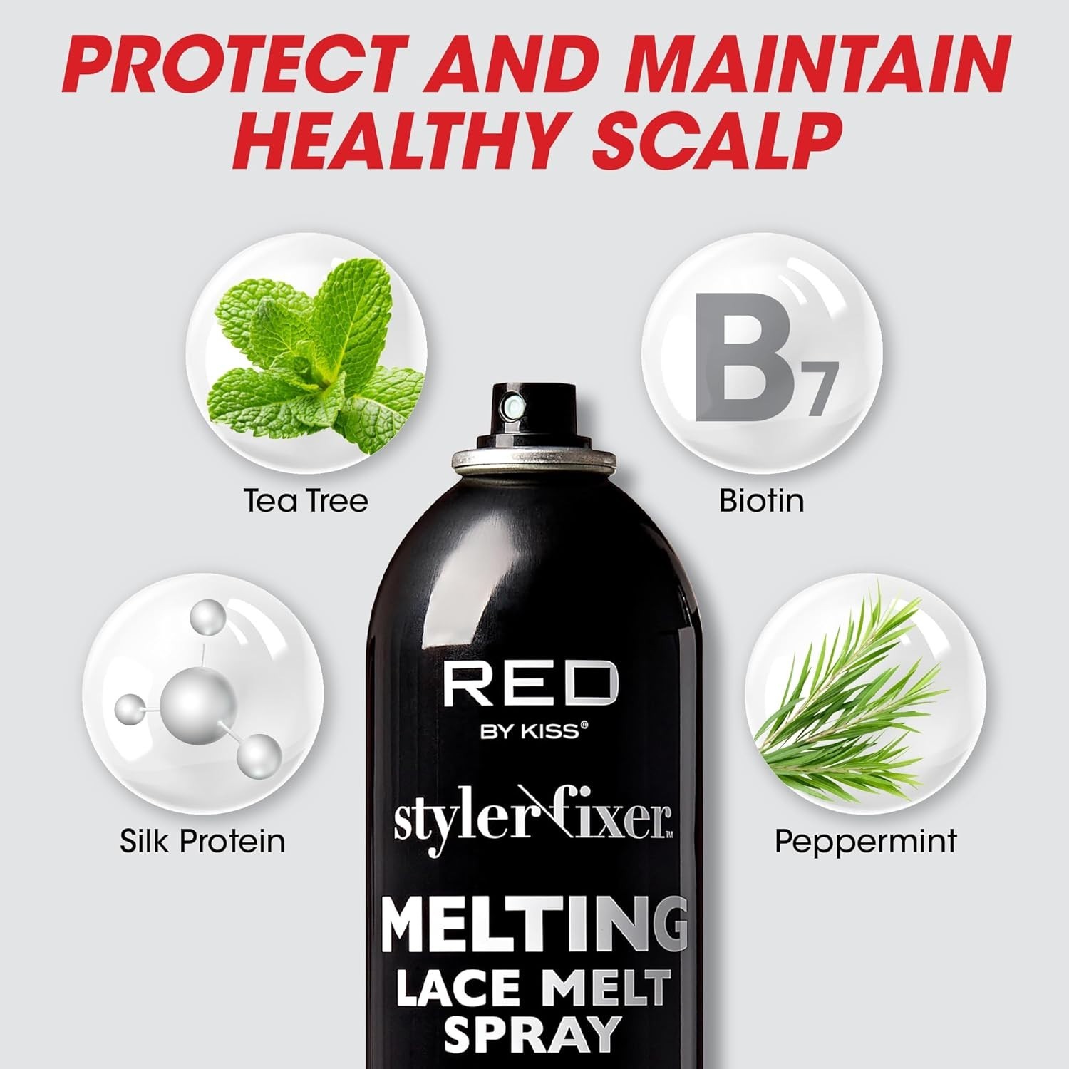 Fast Drying Lace Wig Adhesive Spray – Biotin Infused for Scalp Care, 2.7 Fl Oz