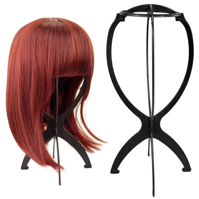 Durable Portable Plastic Wig Stand Easy Assembly Wig Cap Holder for Home Salon
