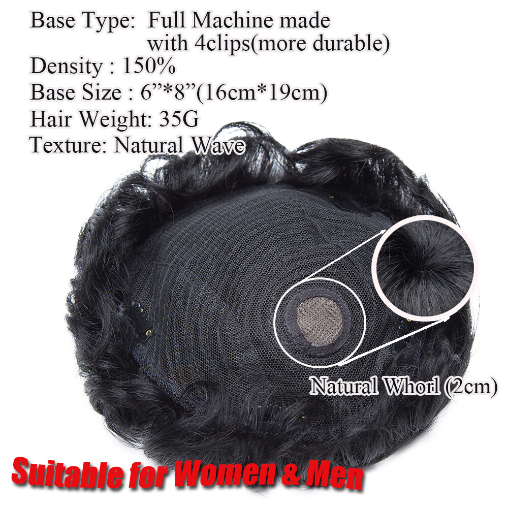 Indian 6MM Afro Curl Mens Toupee Replacement System Wigs Thin Skin PU Human Hair